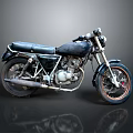 Vintage Black Motorcycle Classic Design With Leather Seat And Metal Details