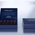 Wang Guan Cigar Gift Box Open Blue Interior With Five Premium Cigars