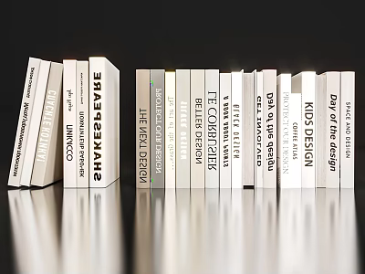 Diverse Books Collection with Various Genres Including Literature Design Architecture and Kids Design 3d model