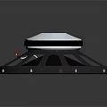 Electronic Speaker With Black Frame And White Dome Circular Design Audio Equipment