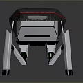 Futuristic Mobile Platform With Black Body Transparent Top And Mechanical Legs