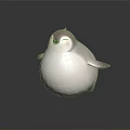 Cute Chubby Penguin Doll With Closed Eyes And Smooth Surface On Dark Background