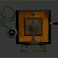 Classic Vintage Telephone With Wooden Cabinet Horn Receiver And Rotary Dials