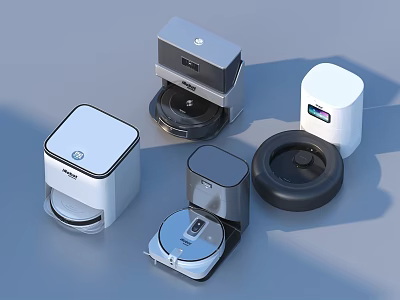 Modern Living Essential Products Featuring Robotic Vacuums Air Purifiers And Small Household Appliances 3d model