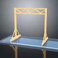 Wooden Building Frame Structure With Cross Beam Design And Transparent Base Platform