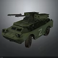 Green Military Armored Vehicle With Top Mounted Missile And Z Symbol Marking