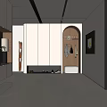 Modern Entryway Hallway Interior Design With Storage Cabinets Shoe Storage Coat Hooks And Decorative Artwork