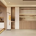 Elegant New Chinese Wooden Side Cabinet With Built In Lights And Beautiful Display Storage Spaces