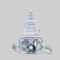 Shiny Spiral Christmas Tree Decoration With Merry Christmas Text And Snowflake Designs