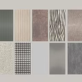 Various Textured Wall Panels with Different Colors and Design Styles 3d model