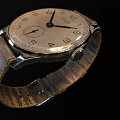 Vintage Watch With Ivory Dial Numerical Hour Markers And Brown Leather Strap