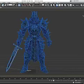 Game Movie Character In Spiked Dark Armor Holding Decorative Sword Medieval Fantasy Style