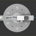 Industrial Automated Machinery Featuring Circular Base Blue Tubes White Devices And Mechanical Components