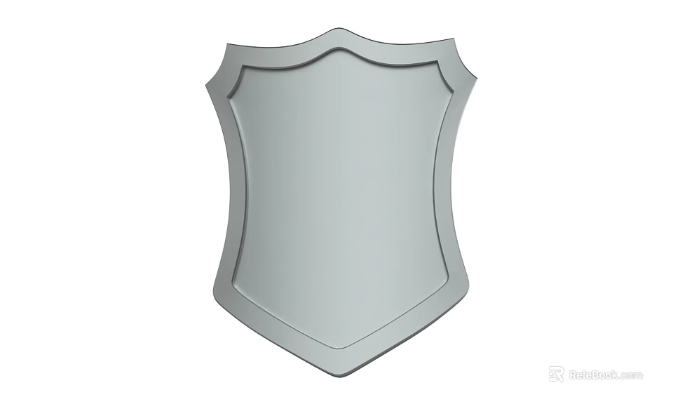 Silver Metal Shield As Defensive Weapon With Classic Design And Smooth Surface 3d model