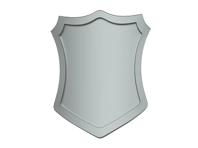 Silver Metal Shield As Defensive Weapon With Classic Design And Smooth Surface 3d model
