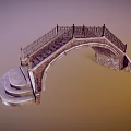 Modern Bridge Design With Stone Steps Decorative Railing And Arch Structure
