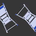 Sturdy Metal Folding Step Ladders With Yellow Steps For Home Use 3d model