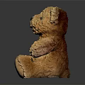 Black Wooden Table Surface With Brown Teddy Bear Decoration And Reflective Finish