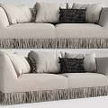 Modern double sofa three-seat sofa 3d model