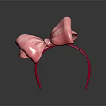 Decorative Ornament Set With Pink Bow Hairband Stylish Design For Decorative