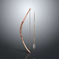 Traditional Wooden Bow And Arrow Weapon With Handcrafted Design Features
