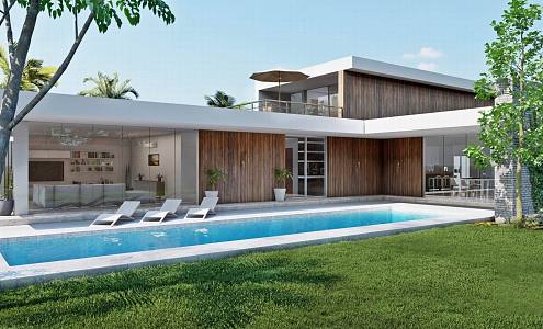 Modern single-family villa 3d model