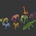 Toy Animal Figurines Collection With Lion Zebra Giraffe And Other Wildlife Models