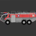 Fire Truck For Emergency Rescue With Ladder Warning Lights Red White Color And Wheels