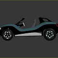 Volkswagen Turquoise Open Top Dune Buggy With Modern Design And Gray Seats