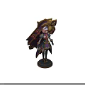 Detailed Fantasy Female Character With Mythical Creature In Ornate Armor Design Outfit
