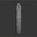 Cylindrical Transparent Bottle With Silver Cap And Dark Liquid Content On Gray Background