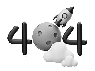 Modern No Signal Icon Dark Cloud Planet 404 Digital Cartoon Icon 3d model