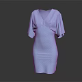 Light Blue V Neck Flutter Sleeves Fitted Dress with Elegant Design and Slim Fit