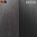 Dark Brown and Black Wooden Floor Planks Featuring Natural Grain Patterns 3d model
