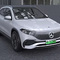 White Mercedes Electric SUV With Modern Design And Green License Plate