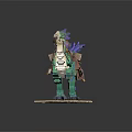Colorful Dragon Model With Green Blue Purple Scales And Rider On Stone Base