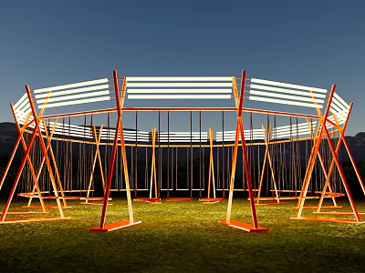 Round swing ring children's entertainment device children's swing children's equipment device multi-function swing 3d model