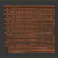 Modern Wooden Storage Cabinet With Layered Slats And Smooth Top Surface