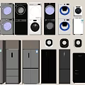 Various Modern Washing Machines In Different Colors And Designs For Home Use