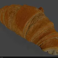 Freshly Baked Croissant With Golden Flaky Layers And Crispy Texture 3d model