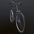 Teal Vintage Bicycle With Gray Seat And Spoked Wheels In Retro Style