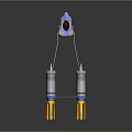 Space Exploration Craft Featuring Cylindrical Modules And Yellow Propulsion Systems