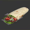 Healthy Fresh Wrap With Lettuce Tomato And Meat For Daily Meal