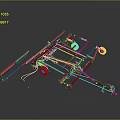 Heavy Duty Metal Chassis Frame With Multiple Wheels And Metal Support Rods