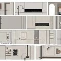 Modern Open Kitchen Interior With Island Counter Cabinets And Appliances