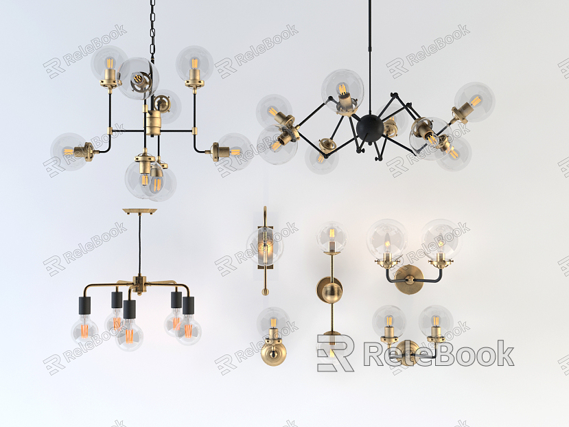 Industrial LOFT luminaire combination chandelier model