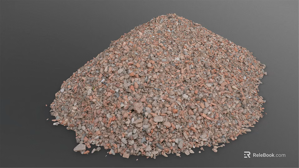 Natural Wood Stone Granular Aggregates For Construction And Renovation Projects 3d model 