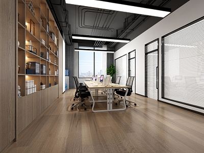 Modern public office area 3d model