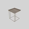 Modern Minimalist Side Tables with Wooden Tray Top and Metal Frame Structure