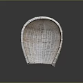 Artisan Made Handwoven Bamboo Dustpan Shaped Decorative Garden Ornament With Natural Texture